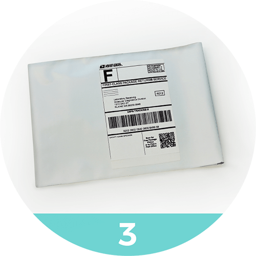 Ship your samples to the laboratory using the provided prepaid return shipping envelope.